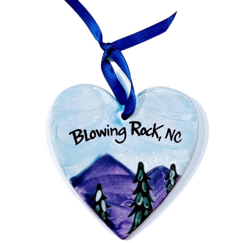 Blowing Rock Heart Mountain Ornament